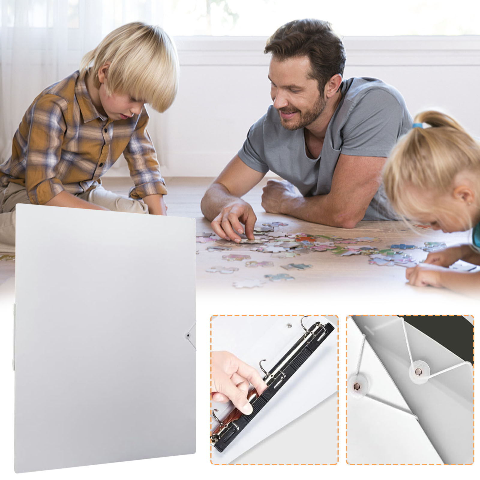 HOZVOMI Puzzle Storage Folder with Metal Binder - Holds Up to 1000 Pieces, HD Transparent Pockets, Portable and Durable Organizer for Jigsaw Puzzles, 29x20 Inch Capacity